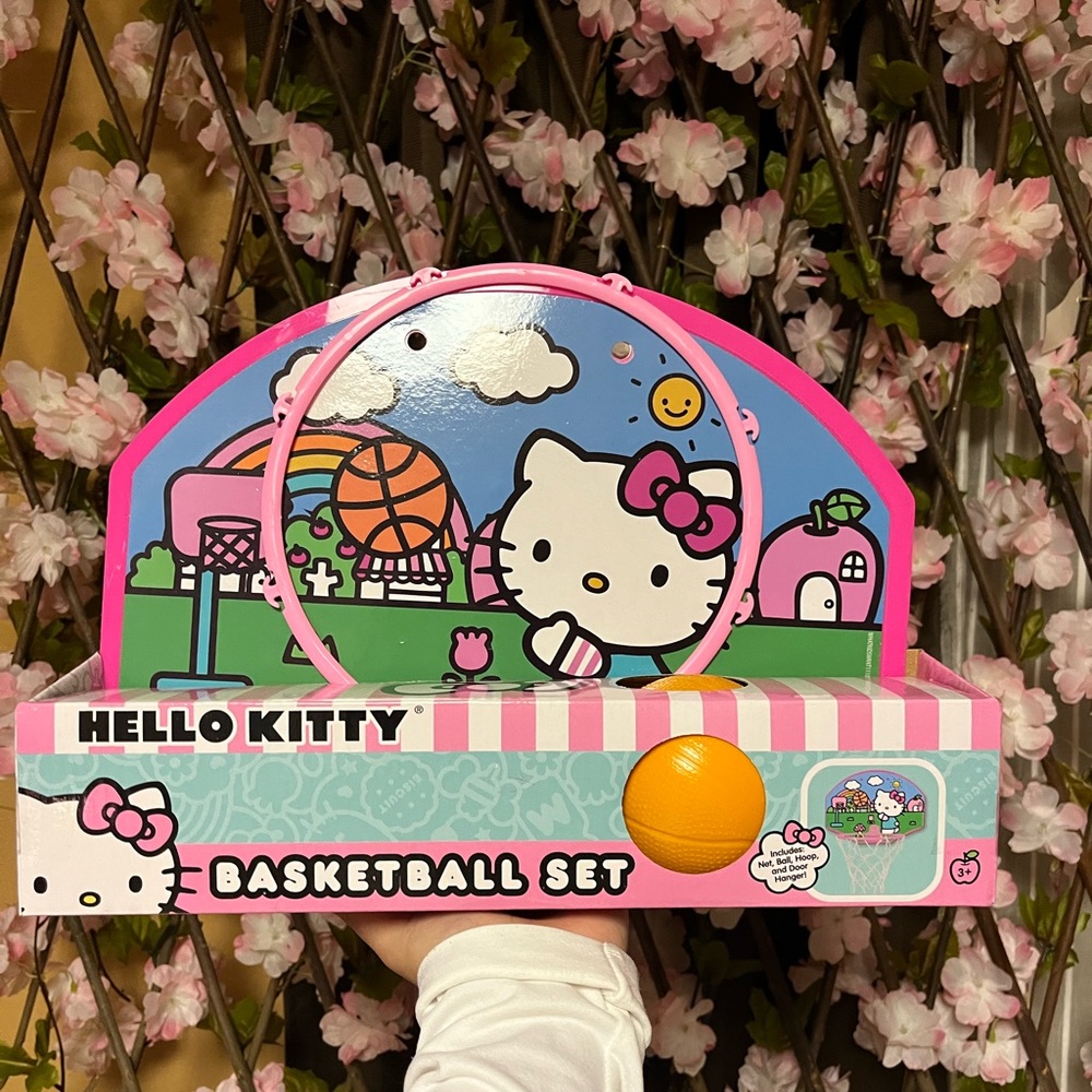 Hello Kitty Basketball Set — Includes: Net, Ball, Hoop, and Door Hanger …